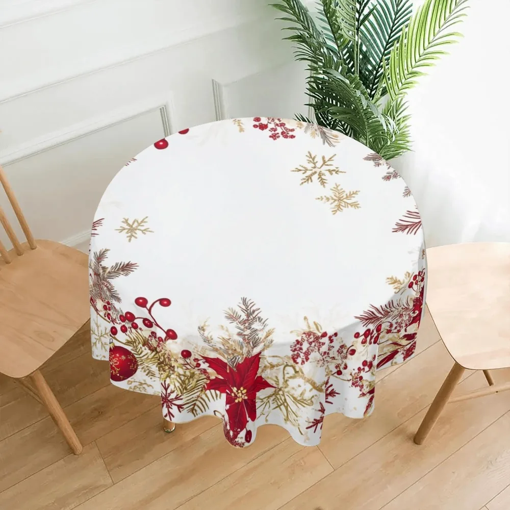 Christmas decoration 1 piece, beautiful Christmas wreath tablecloth, cute snowflake wreath tablecloth