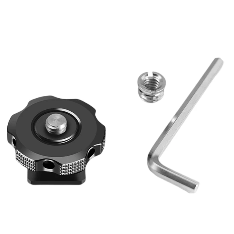 Cold Shoe Mount Adapter 1/4" Screw Thread Cold Shoe Flashing Stand Adapter for DSLR Camera Rig Camera Flashing Shoe Mounts