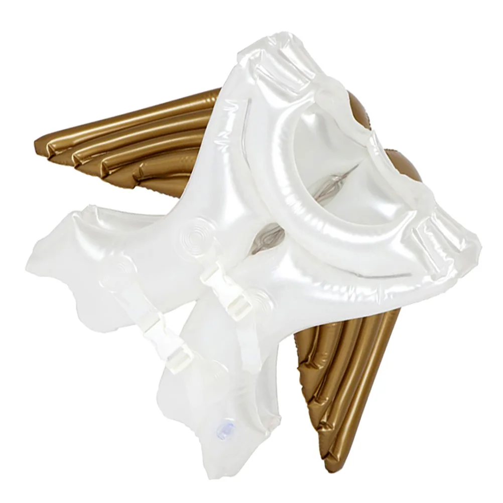 

1Pcs Children Inflatable Swimsuit White Lovely Angel Wing Kid Swimwear Fashionable Safe Comfortable Pool Beach Swimming Outfit