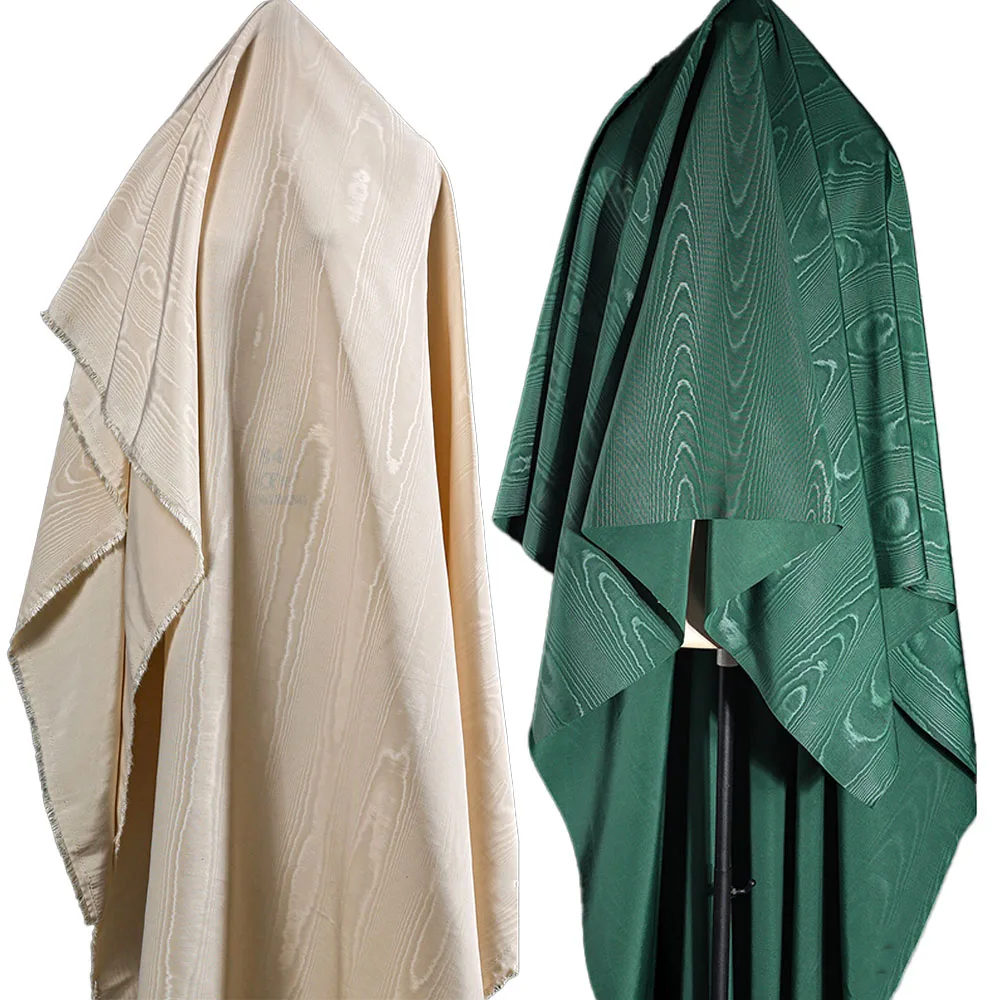 140cm Wood Grain Moire Jacquard Satin Fabric Fade Resistant for New Chinese Robe Evening Gown Performance Costume Lining Blouse