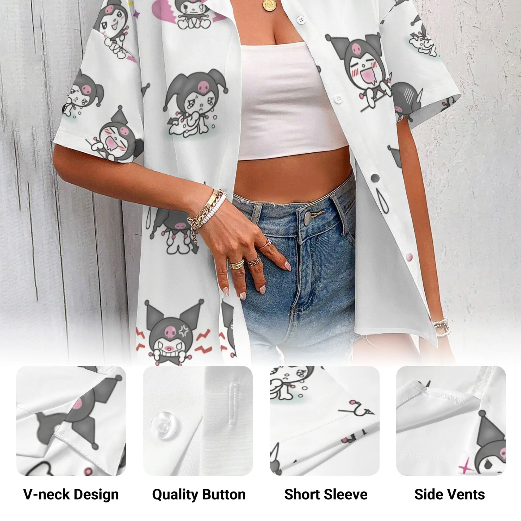 Kuromi camisa roxa comentários coreanos muitas roupas kuromi camisa feminina manga longa roupas femininas camiseta de grandes dimensões y2k meninas topo n