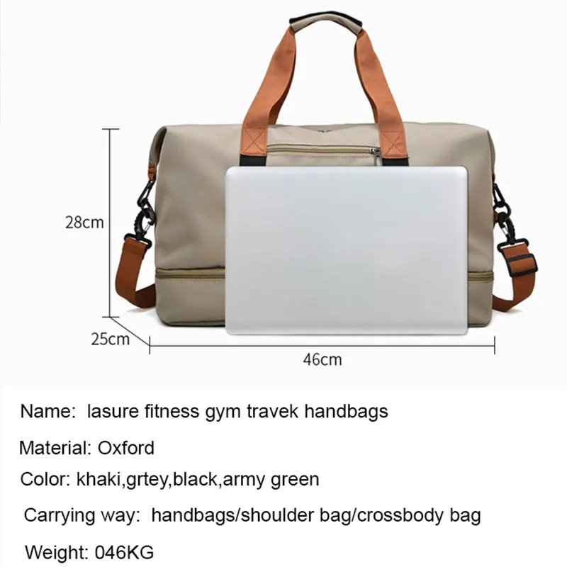 Podróżna torba na siłownię Bagaż na krótkie dystanse Przenośne torby fitness Torba na ramię Crossbody Torba na klatkę piersiową Torebki Duffle Carry On Weekender Bag