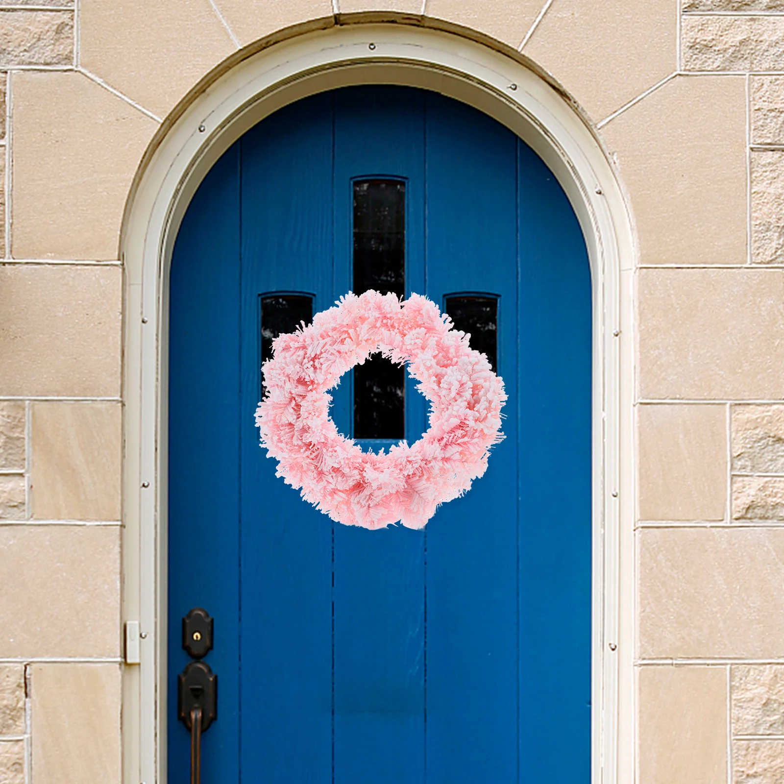 

Artificial Christmas Garland Cherry Blossom Design Front Door Wreath Holiday Home Decor Indoor Outdoor Seasonal Xmas