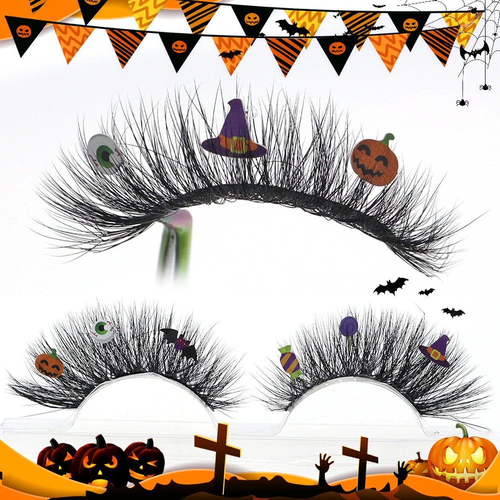 ขนตากลิตเตอร์เทศกาล 1 คู่นำมาใช้ใหม่ธรรมชาติถึงฟู C Curl 3D Messy Effect เหมาะสำหรับคริสต์มาสและฮาโลวีนแต่งหน้า