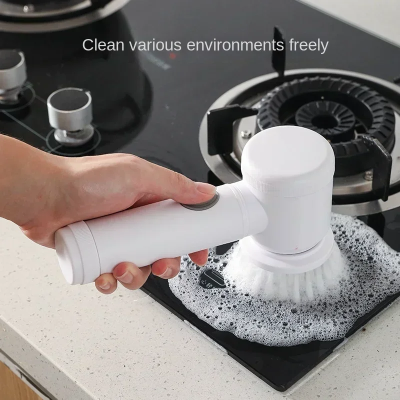 Electric Spin Scrubber, Escova De Limpeza Do Banheiro, Power Scrubber com 5 Cabeças De Escova Substituíveis