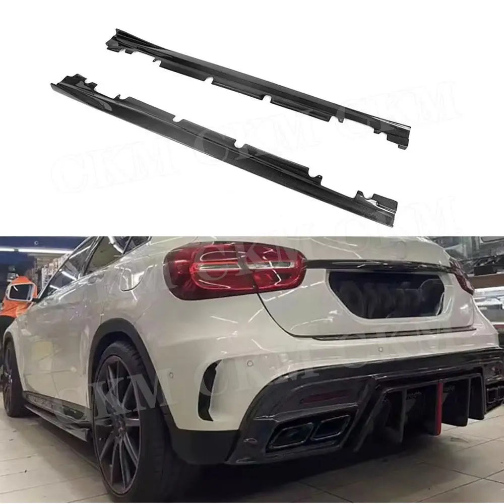 

Carbon Fiber Side Skirt Bumper Apron Extension FRP Car Exterior Accessories for Mercedes Benz GLA Class X156 GLA45 AMG 2013-2018