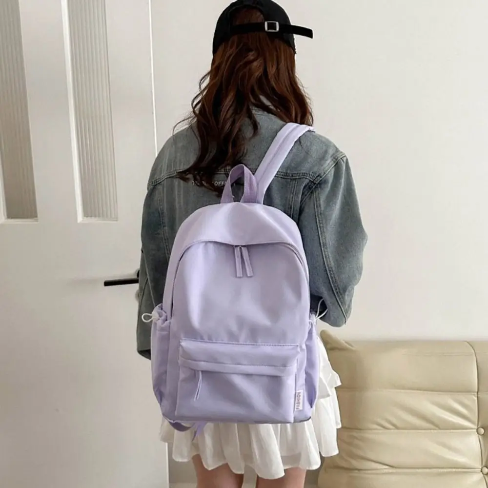 حقيبة ظهر بسيطة صغيرة بلون سادة على الطراز الكوري بلون سادة حقيبة كتف للطلاب حقيبة يد كاجوال للنساء #3
