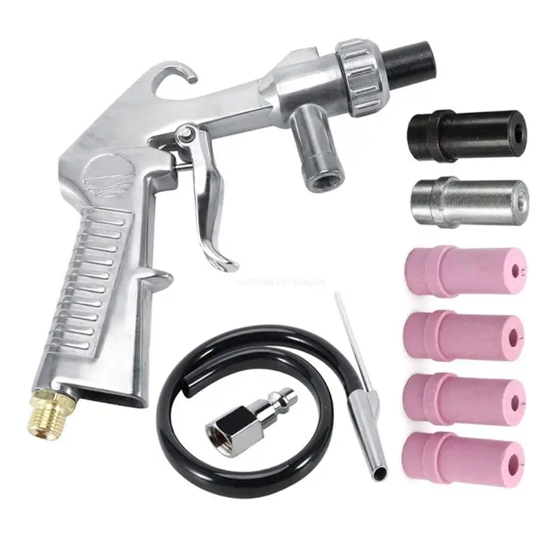 

Sand Blaster Kits Air Sand Blasting Machine with Hose and Ceramic Nozzles for Sandblast Cabinet Easy to Use Dropship