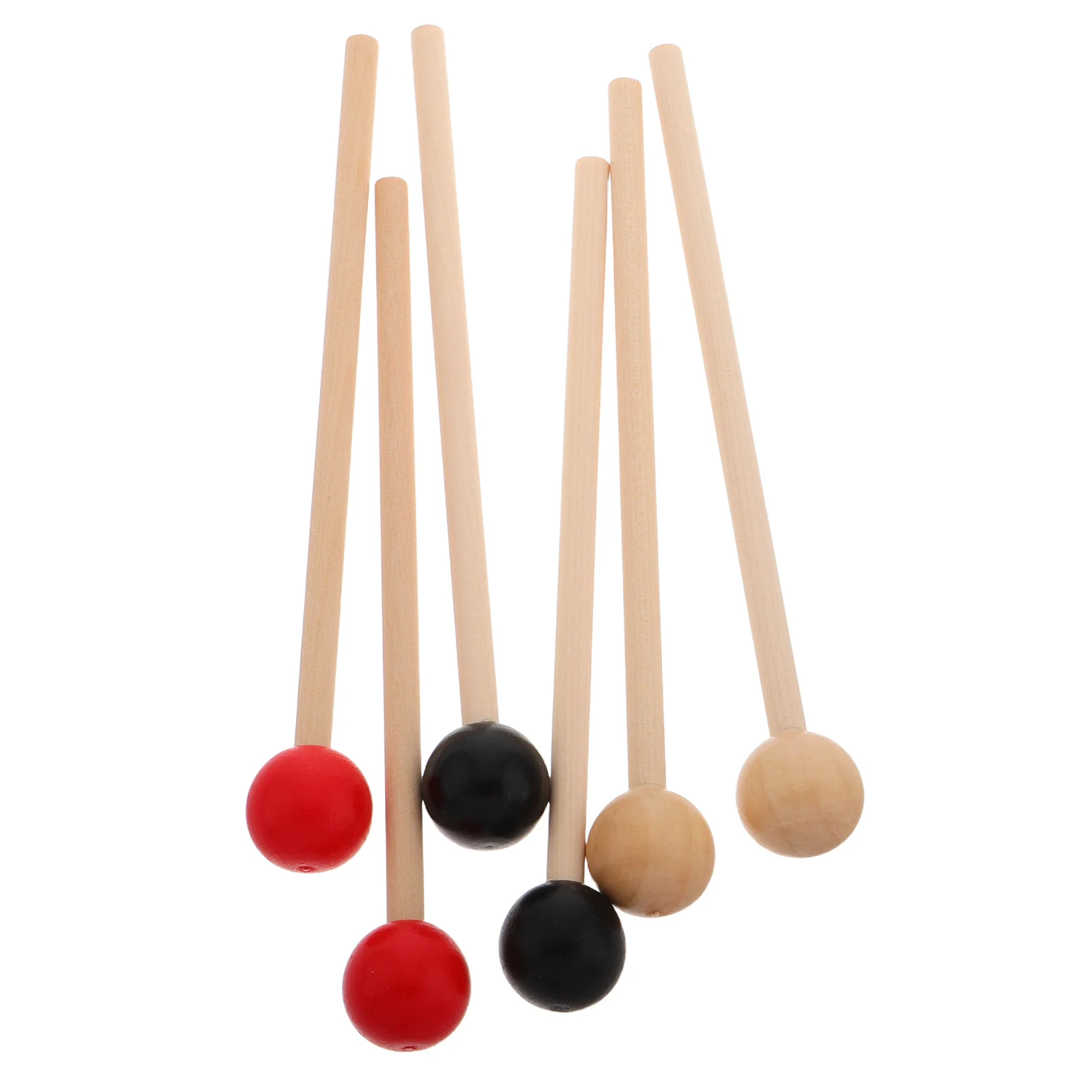 

3Pairs Drum Mallets Solid Wood Comfortable Grip for Xylophone Small Drums Beginners Sticks