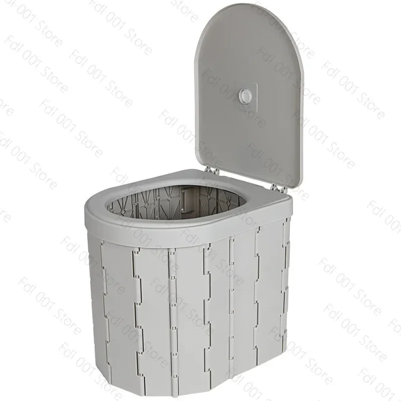 Folding Portable Toilet with Lid Outdoor Camping Travel Potty Emergency Mobile Commode Car Travel Portable Toliet