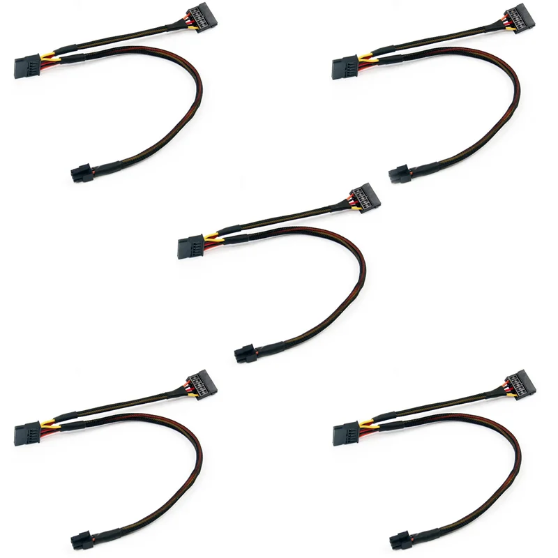 

5X Mini 6Pin to 15Pin X2 SATA Кабель питания Шнур для DELL Vostro 3650 3653 3655 Настольный компьютер HDD SSD Кабель расширения
