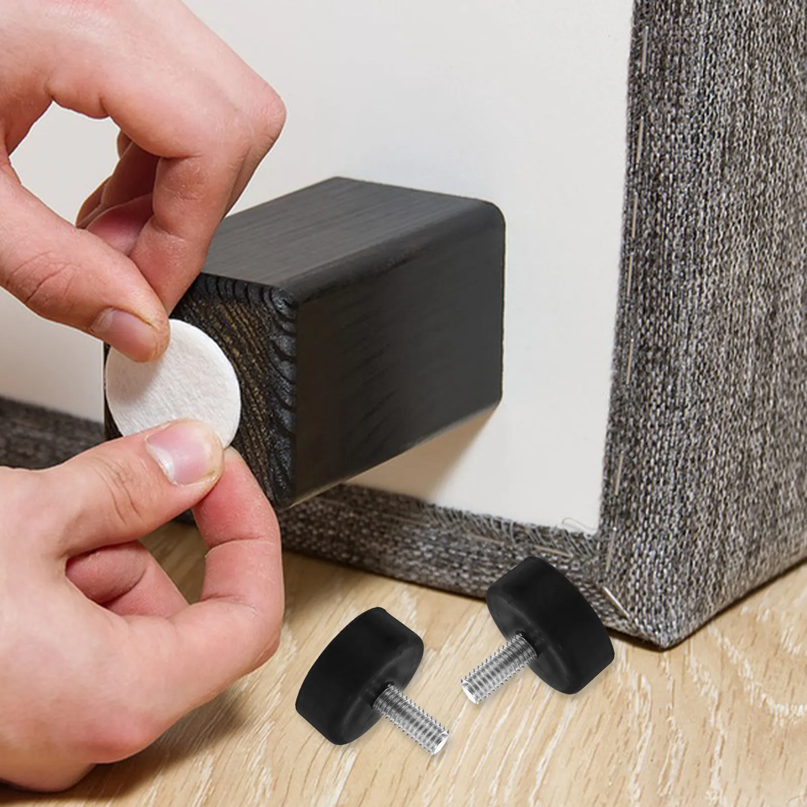 4Pcs Screw-on Adjustable Furniture Leveling Feet Rubber Vibration Dampening Anti-Slip Height Adjustable Feet for Tables Chairs