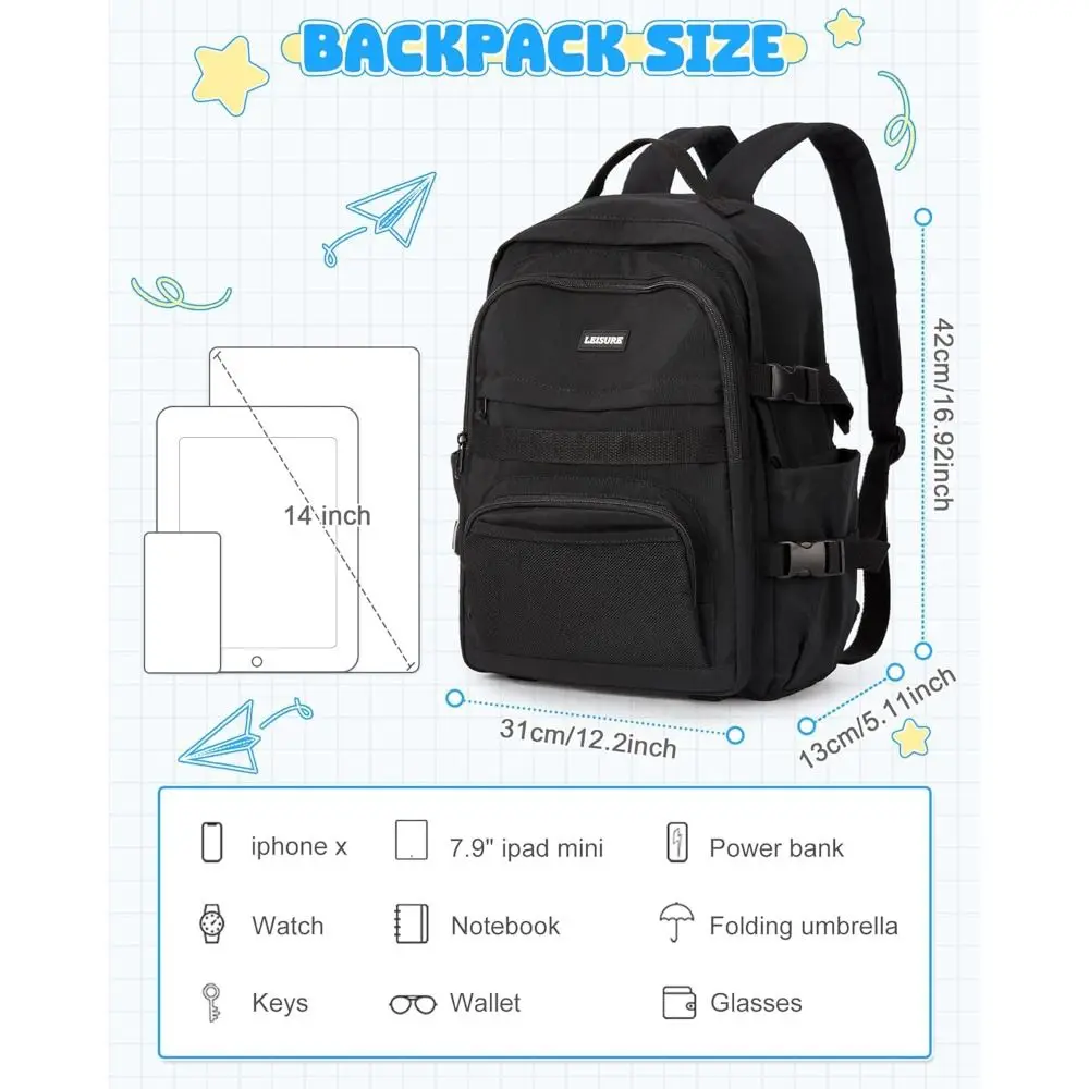 حقيبة ظهر مدرسية جديدة ذات سعة كبيرة متعددة الجيوب بتصميم لطيف حقيبة مدرسية متوسطة الطراز الجمالي حقائب نهارية غير رسمية متينة