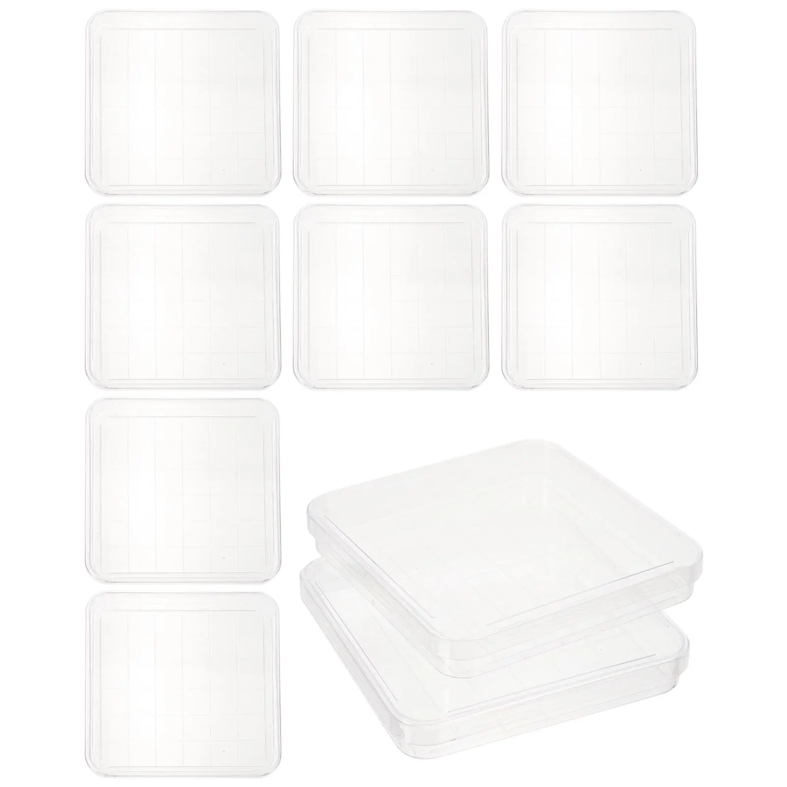 10 Pcs Disposable Petri Dishes Clear Square Plastic Lab Containers for Scientific Research Biological Activities School Projects