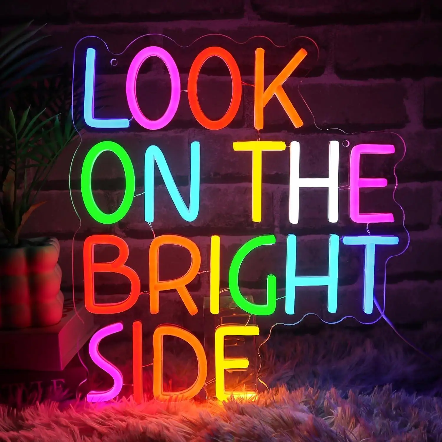 insegna-al-neon-a-led-con-tema-ispiratore-e-design-'look-on-the-bright-side'-per-decorazioni-di-camere-da-letto-negozi-feste-aule-e-spazi-aziendali