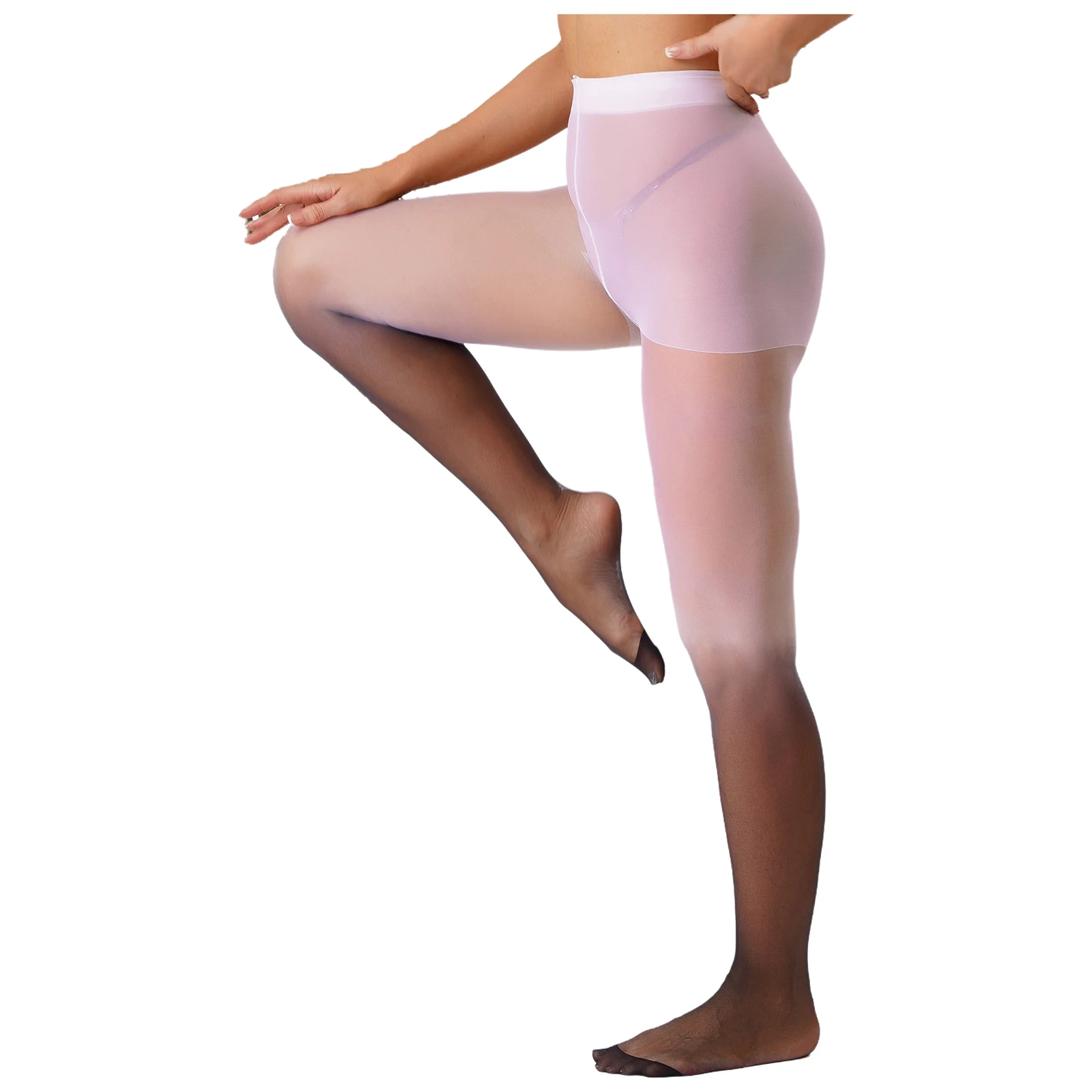 

Womens Gradient Color Sheer Pantyhose See Through High Waist Stockings Tights Anime Lolita Costume Accrssory Footed Leggings