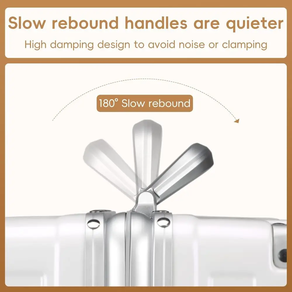 Medium 22 Lightweight Hard Shell Suitcase with Aluminum Frame, Polycarbonate Trunk, Spinner Wheels, TSA Locks, Shell White