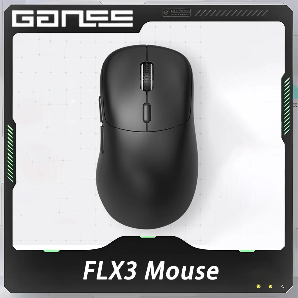 ganss flx3 mouse sem fio mode sensor paw3395 leve rgb ergonomico office pc gamer mac win presentes sem fio 4k 01