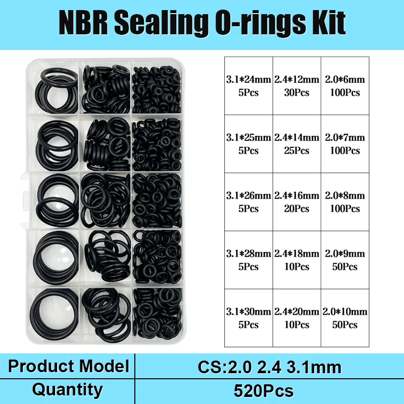 Nitril-O-Ring-Dichtungsscheibe Universelle Auto-Klimaanlagen NBR-Gummi-O-Ringe Sanitär-Dichtungen Ölbeständig Hochtemperaturbeständig – Detail 12