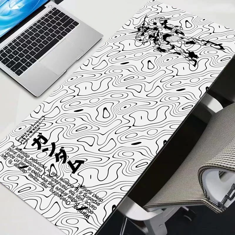 

Design Gaming Mouse Pad Red Blue Rubber Base Gundam Black And White Extended Desk Mat Gamer Office Computer Accessories Mousepad