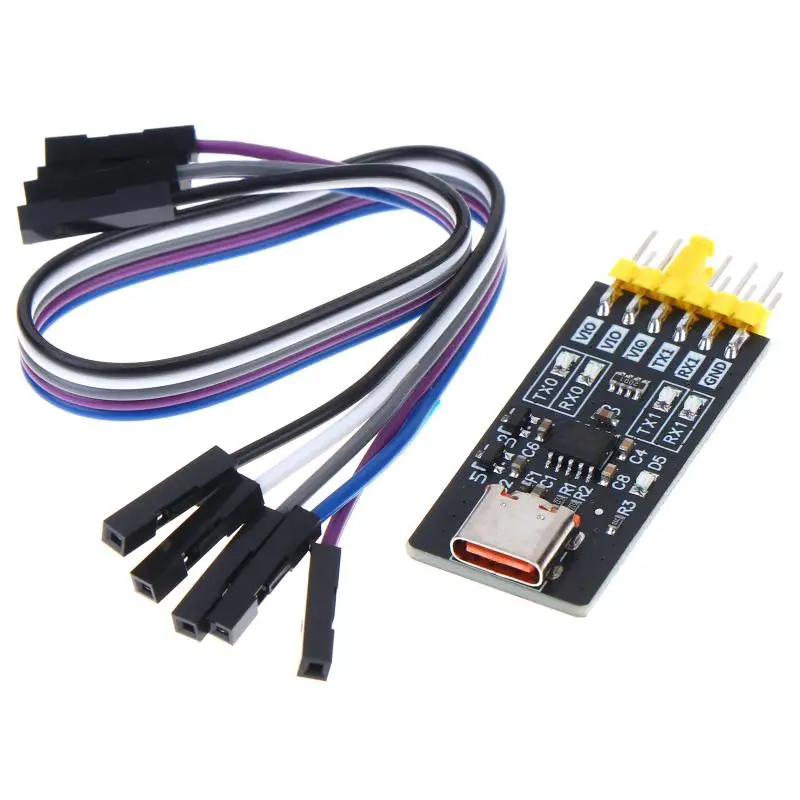 New Sale.CH342K Dual Channel USB To TTL Serial Module Type C Interface 3Mbps Multi Level 1.8V 3.3V 5V With TX RX Indicator Light
