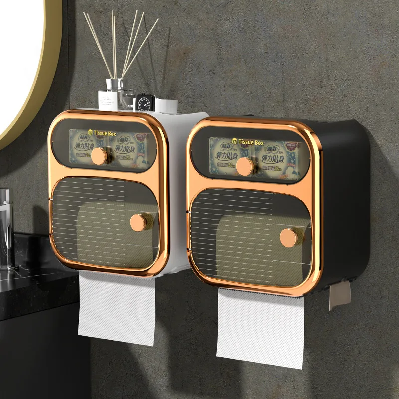 

Toilet Paper Towel Box Wall - Mounted Waterproof Paper Towel Box Non - Punching Paper Box Toilet Shelf