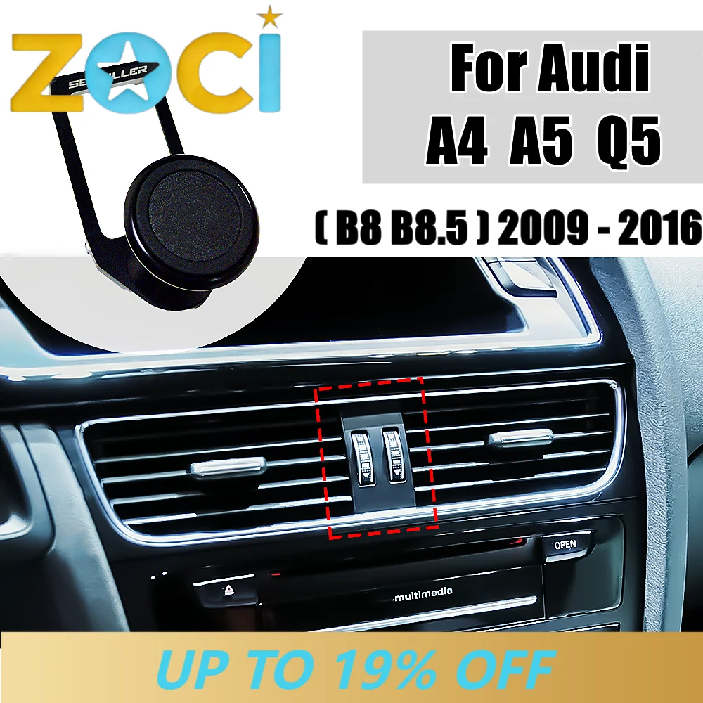Car Phone Holder For Audi A4 A5 Q5 B8 B8.5 2009-2016 Air Vent Mount Magnet Bracket 360 Rotatable Support Mobile GPS Accessories