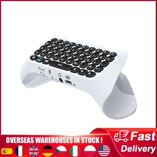 Imagen 1 del producto Teclado inalámbrico para videojuegos, 3,5mm, mando para Sony PS5, DualSense, montaje en mando, Mini teclado, altavoz incorporado