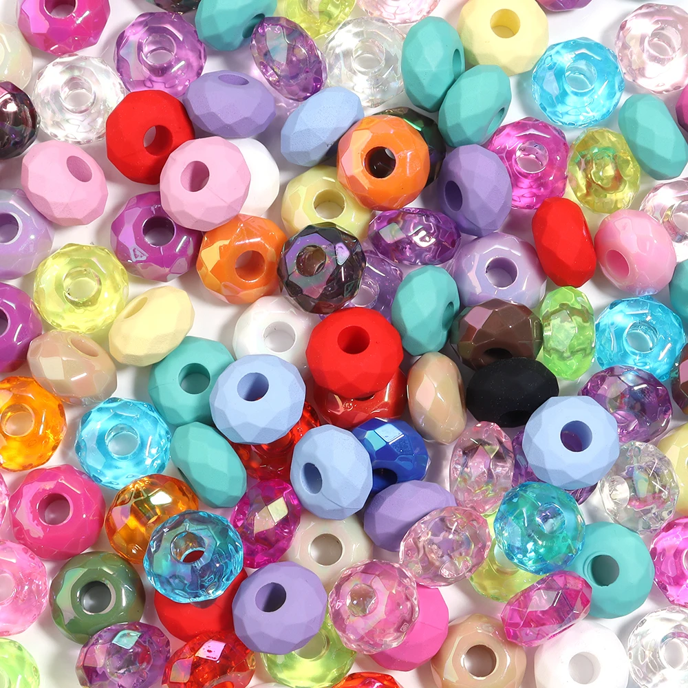 20/40 Stück 8x14,5mm große, facettierte Acrylperlen in Radform, lose Abstandsperlen für die Schmuckherstellung, DIY-Armband- und Schlüsselanhänger-Zubehör – Detail 4