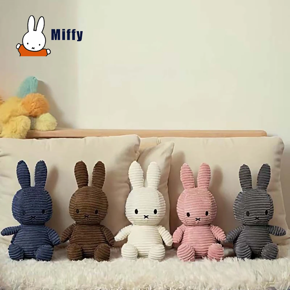 

Kawaii Miffy Plush Doll Cute Rabbit Big Ear Stripe Doll Peripheral Doll Decoration Fashionl Ornament Girl Gift