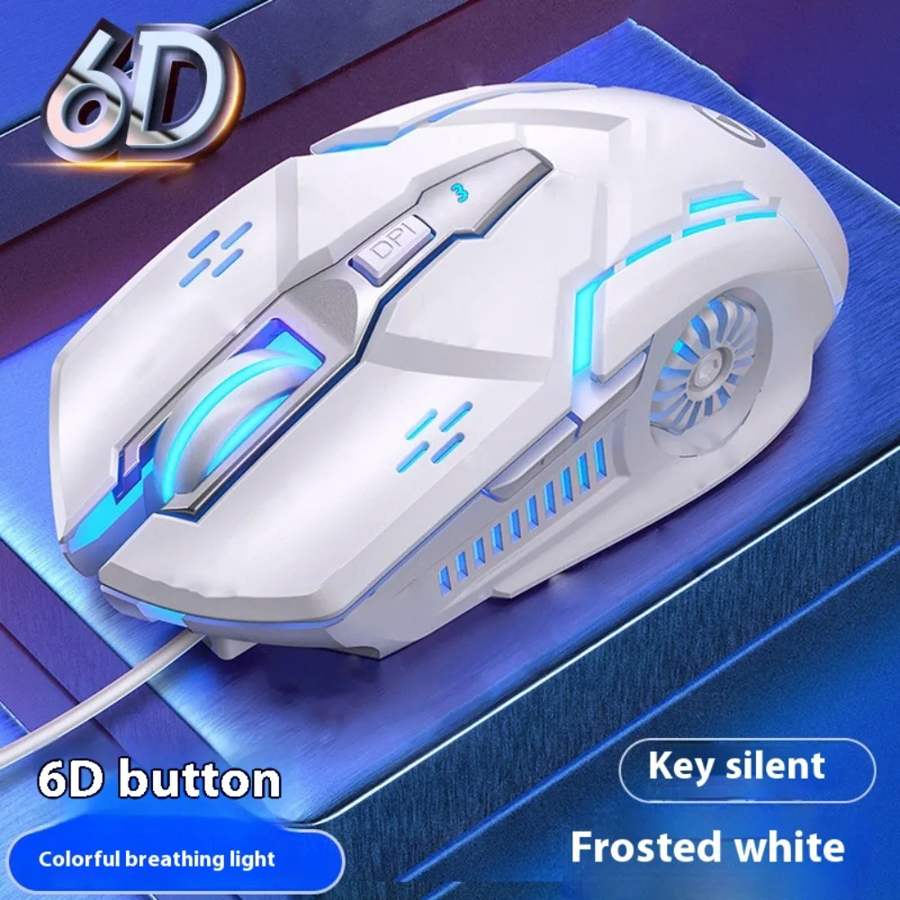 

Деловая красочная световая проводная мышь с подсветкой, бесшумная USB-мышь, эргономичная механическая компьютерная мышь, компьютерные аксессуары