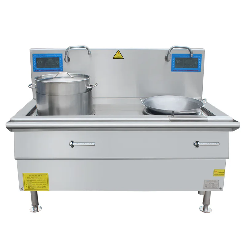 Marine commercial induction cooker, double head soup cooking stove 440V ship kitchen canteen electric frying stove