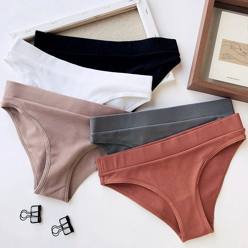 Women Cotton Fabric Panties Sexy Low Waist Pants Comfort Breathable Elasticity Yoga Exercise Thong Butt Lifter Briefs Lingerie