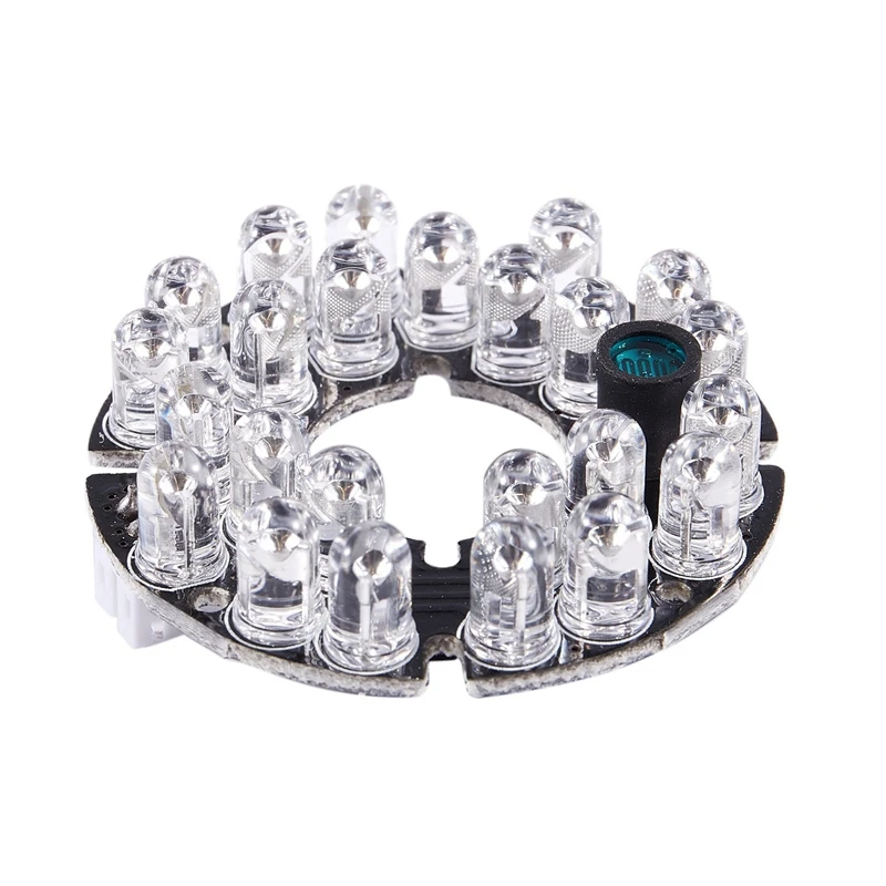 IR 적외선 램프 보드, 2X CCTV 카메라, 10Mil, 90 도 적색, 5mm, 24 LED 전구