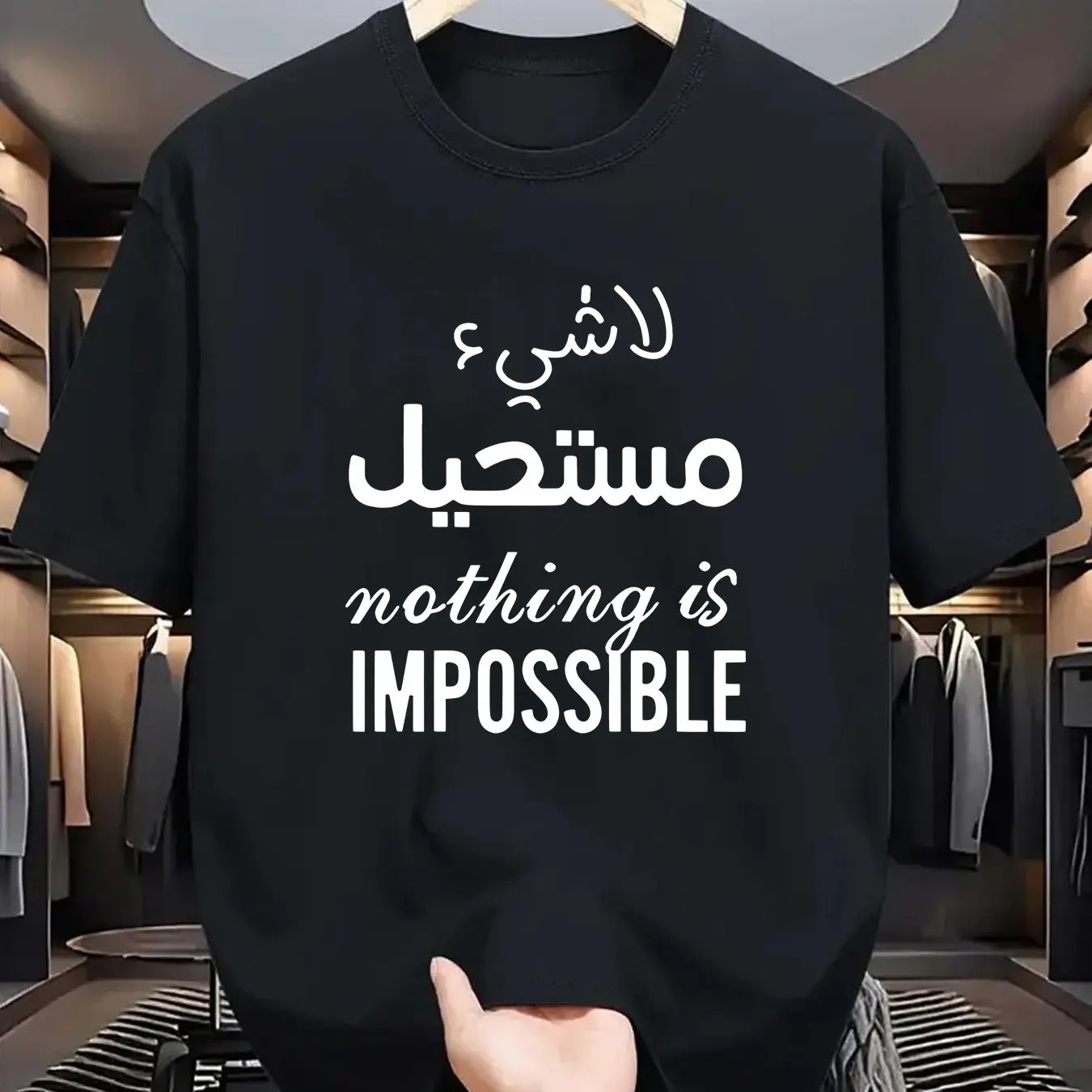 

Лето 2026, женская модная спортивная повседневная футболка из чистого хлопка с круглым вырезом и короткими рукавами с принтом арабских слов, топ