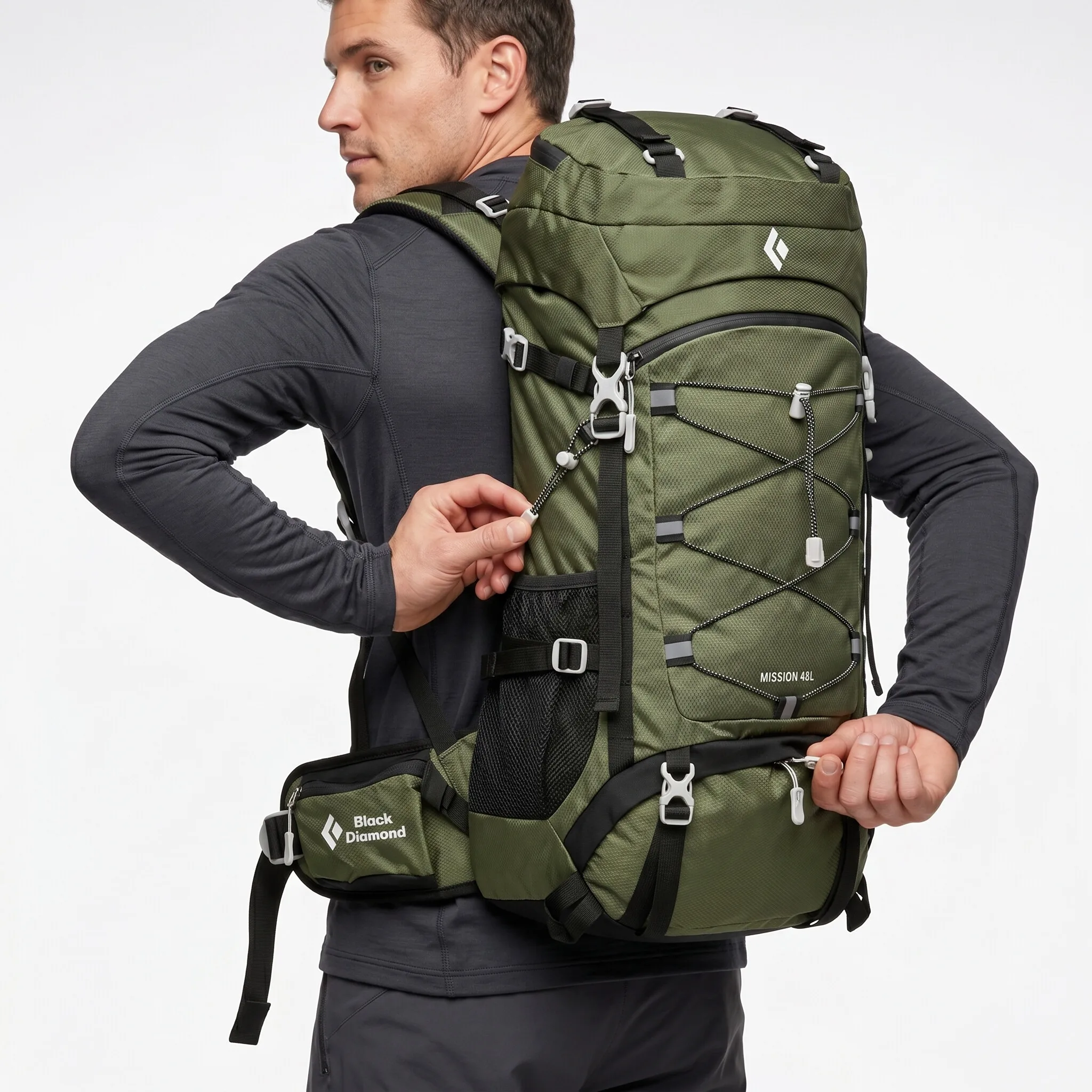 Black Diamond Multifunktionale Bergsteigertasche 48L Große Kapazität Reise-Bergsteigertasche Wasserdicht – Detail 2