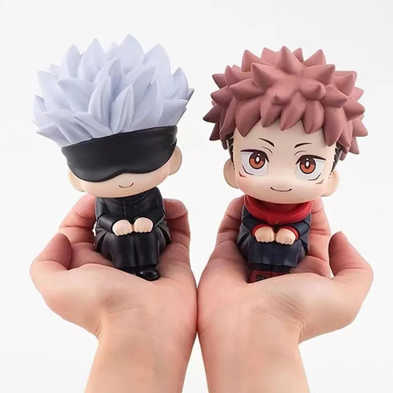 Anime jujutsu kaisen gojo satoru itadori yuji kawaii q ver figuras de ação coleção bonito pvc gk modelo boneca brinquedo presente para amigos