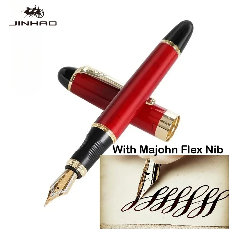 Pióro wieczne JINHAO X450 z metalową końcówką Majohn Flex Nib, pióro do kaligrafii, artykuły papiernicze, przybory szkolne i biurowe, pióra do pisania. — zdjęcie produktu 5