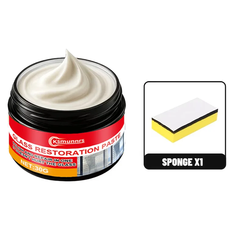 Professional Glass Repair Polishing Paste, Restore Clarity for Car Bathroom Mirror Glass