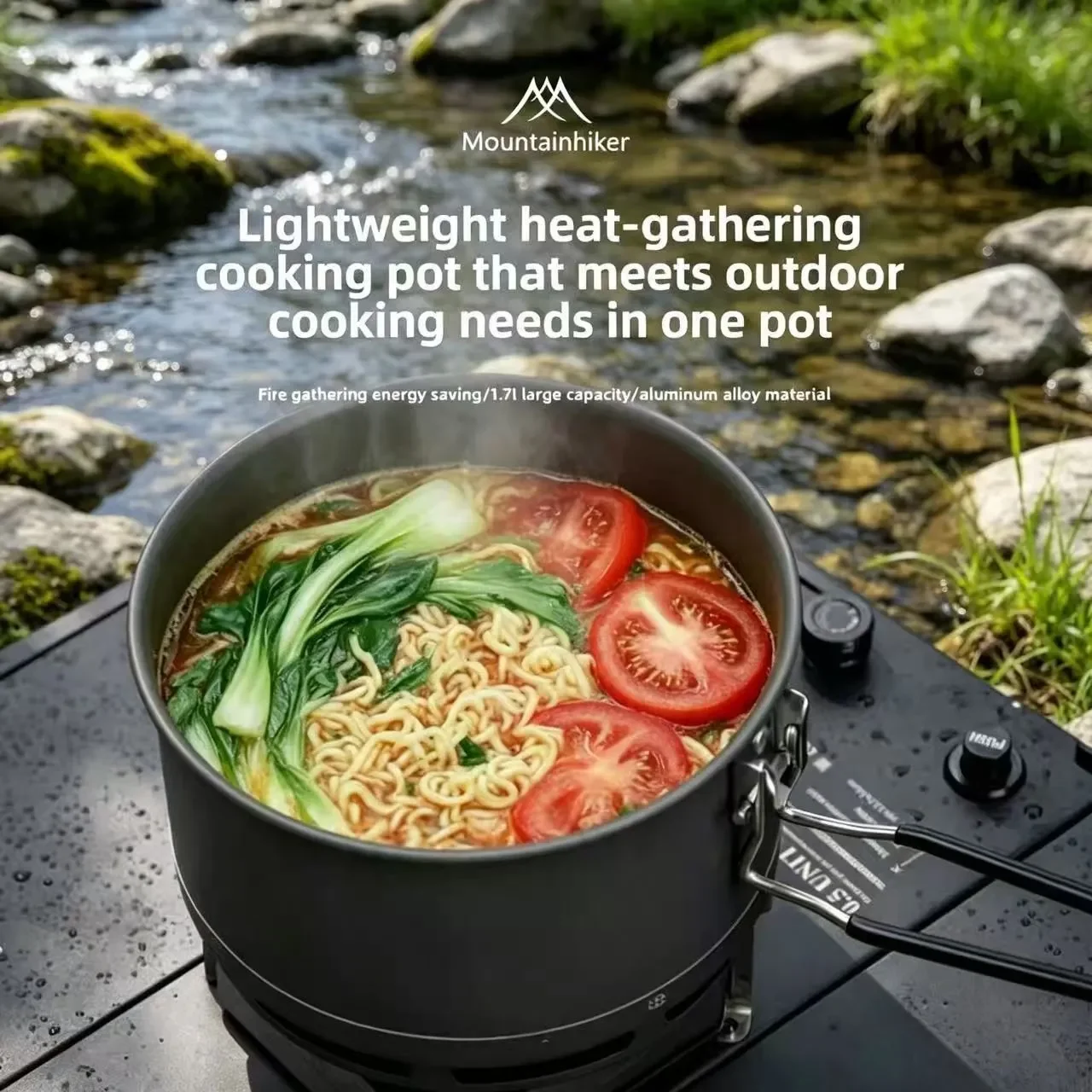 Mountainhiker Camping Pot Ultralight Portable Aluminum Alloy Bowl Handle Backpacking Hiking Outdoor Cooking Solo Stove Picnic