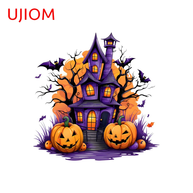 UJIOM Halloween Pumpkin Ghost Castle Wall Sticker Exquisite Fashionable Enchanting Decal Suitable For Kitchen Cupboard Decor