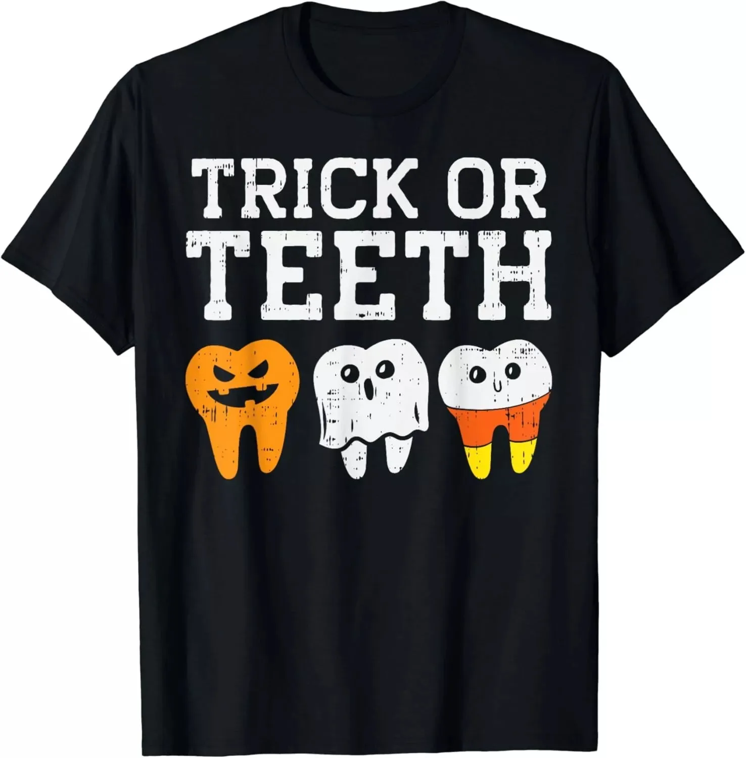 Trick Or Teeth Funny Dental Halloween Treat Dentist Gift Men's T-Shirt S-5XL