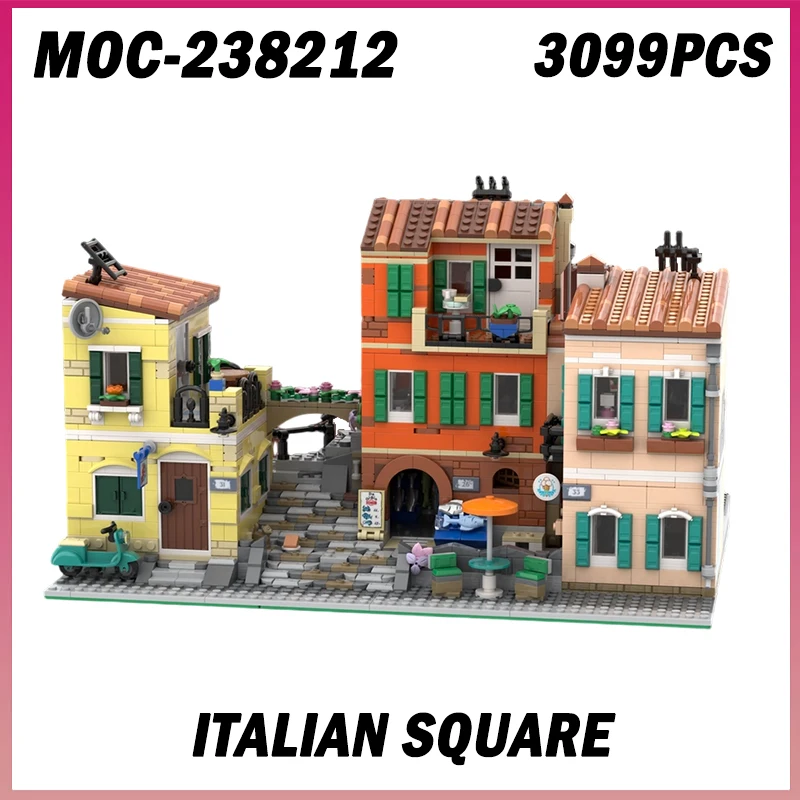 3099 個 MOC-238212 イタリア リビエラ シティ ストリートビュー シリーズ ビルディングブロック ブリック クリエイティブ アーキテクチャ おもちゃ デスクトップデコレーション