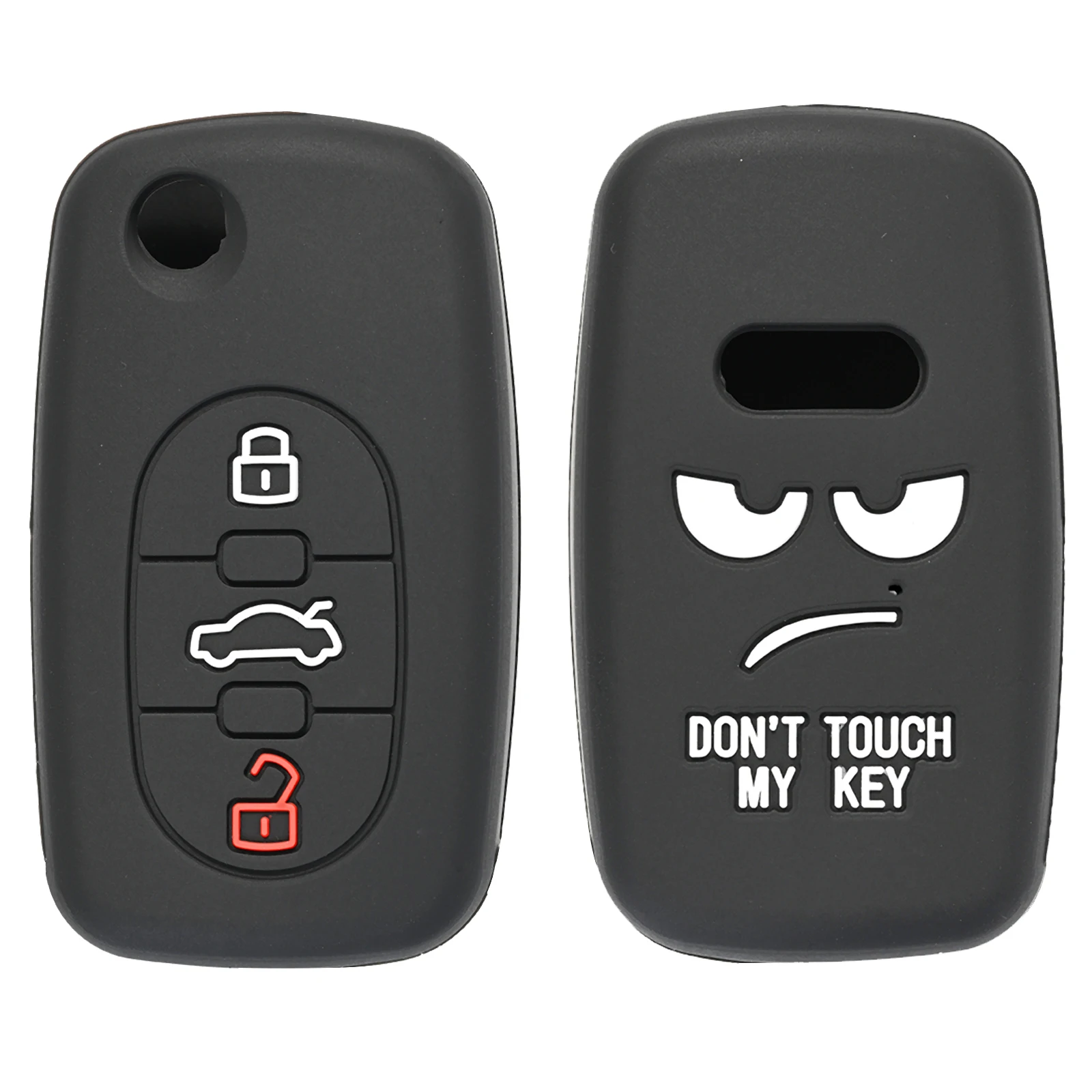 Silicone Remote Key Case Cover Holder 3 Button For Audi A2 S4 RS4 A6 S6 allroad A3 S3 A4 A8 S8 Roadster Cabriolet RS6 2003 2004