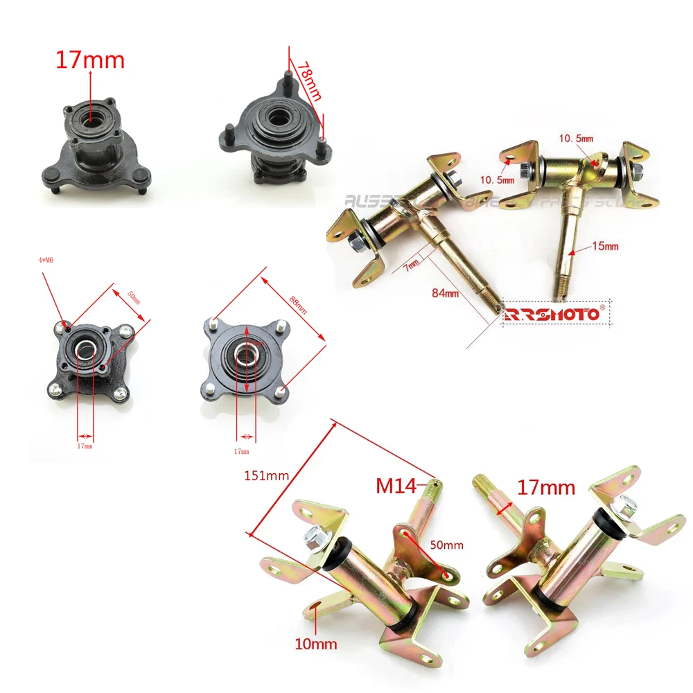 Broche d'articulation de jambe de force de direction avant, ATV Buggy UTV Quad Go kart pour 50cc 110cc 125cc, pièces de rechange, accessoires