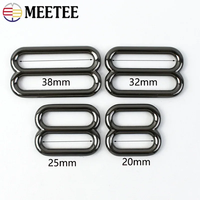 5/10Pcs 20/25/32/38mm Metal Buckles for Bag Strap Tri-Glide Sliders Clasp Webbing Belt Bra Ring Hooks DIY Hardware Accessories