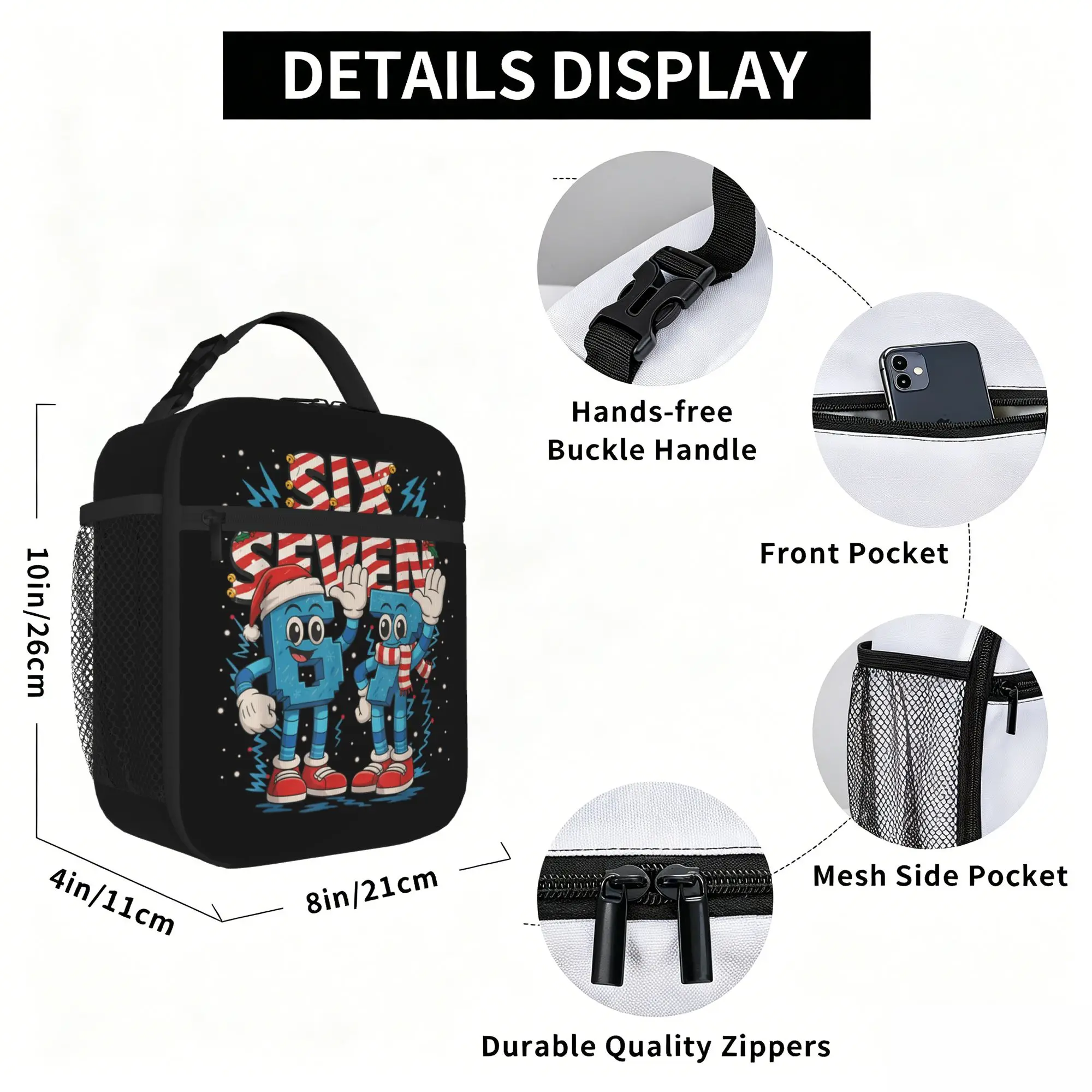 Funny Meme 67 Six Seven Thermal Insulated Lunch Bags for Office  Portable Food Container Bags Thermal Cooler Food Box