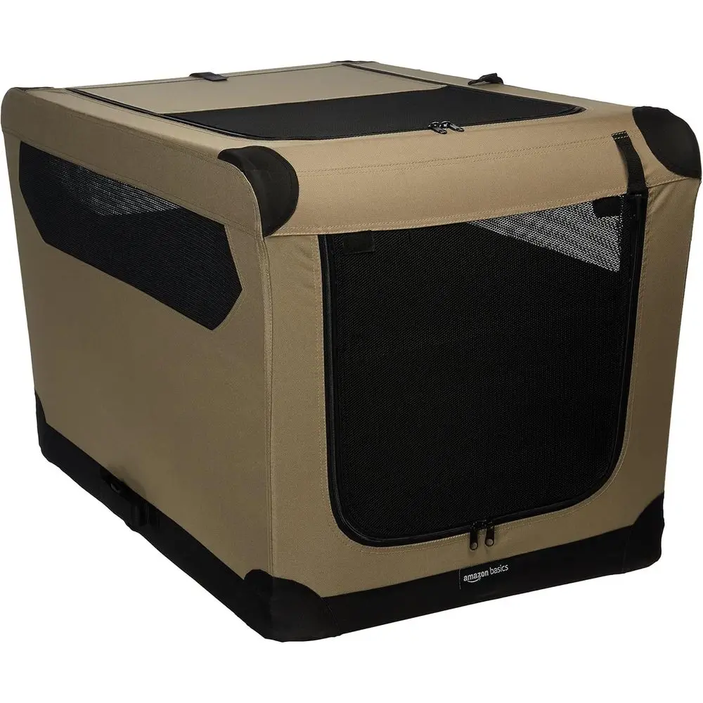 

olding Sot Crate or Cat, Dog, Rabbit, Portable and Collapsible, 36 Inch, Tan, L 36" x 24" x 24"