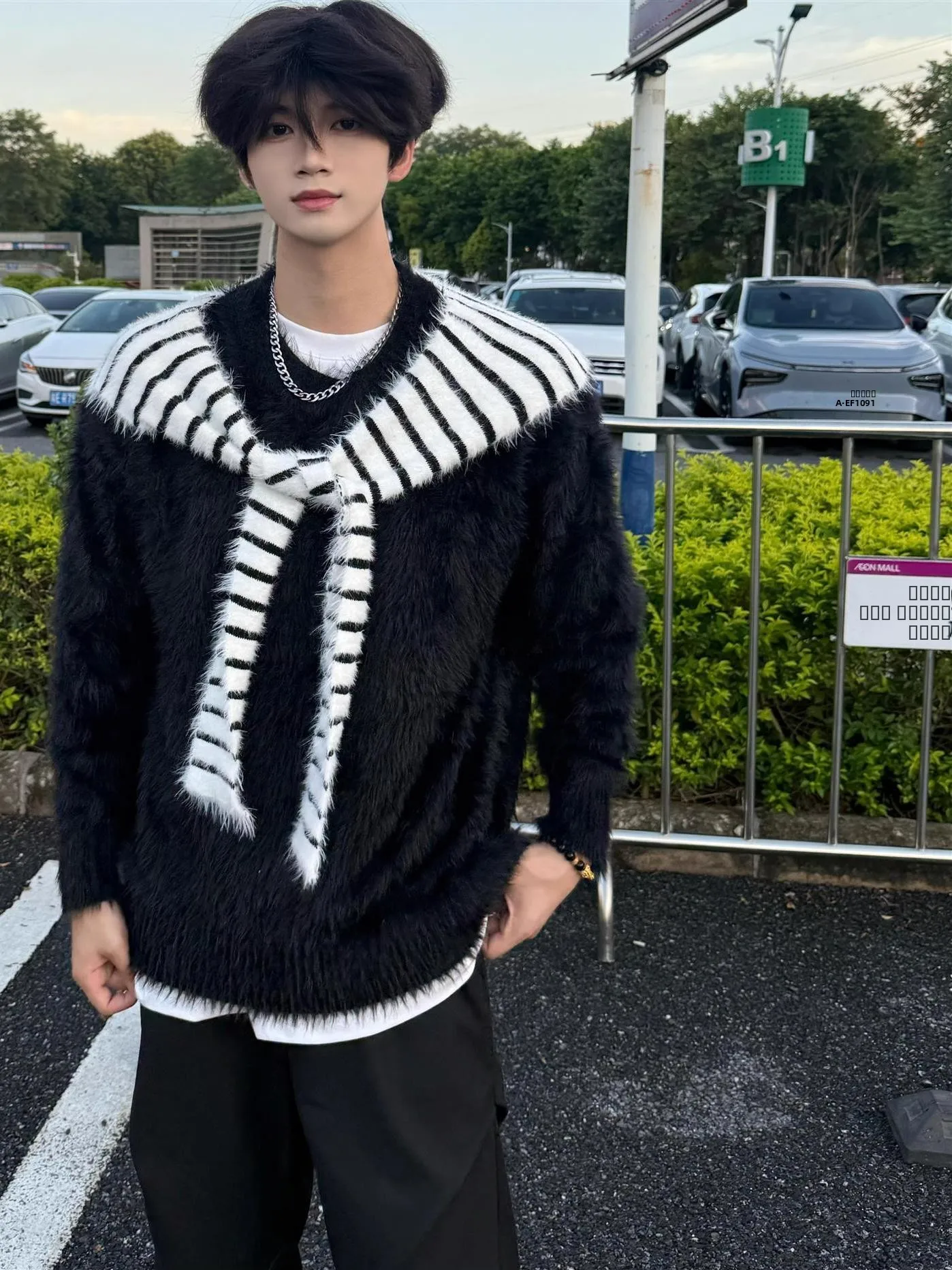 

Американский ретро круглый вязаный свитер с запахом и запахом, джет для мужчин и женщин, осень-зима, цветная блузка, повседневный свитер для отдыха