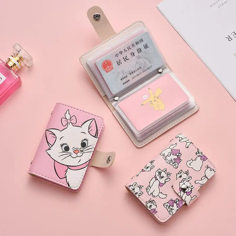 Disney Marie Cat Card Holder Large Capacity Multi-Card Slot Document Holder Credit Card Holder Driver\'s License Holder Coinpurse